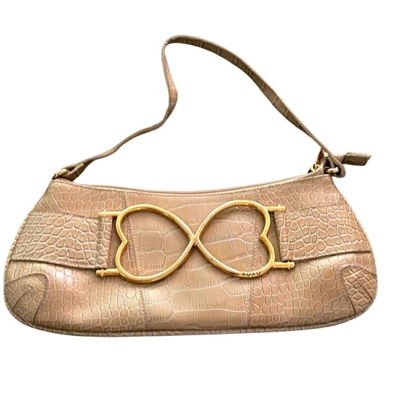 Xoxo faux croc skin leather yak shoulder bag with gold hardware - Picture 1 of 14